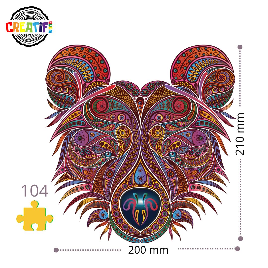 Puzzle in legno - Creatif Wood - Orso Goloso (104pz.) - immagine 3