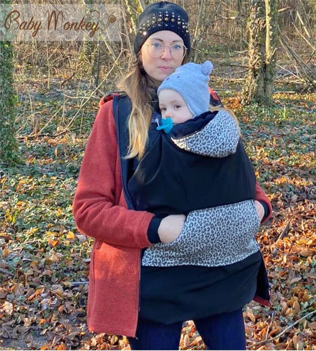 Cover Babywearing invernale - BabyMonkey - Nero/Savannah - immagine 3