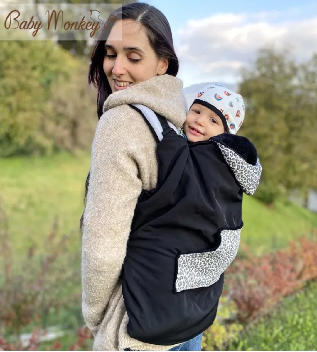 Cover Babywearing invernale - BabyMonkey - Nero/Savannah - immagine 2