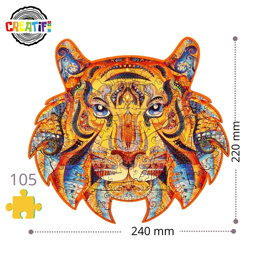 Puzzle in legno - Creatif Wood - Tigre Accattivante (105pz.) - immagine 3