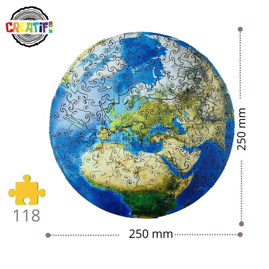 Puzzle in legno - Creatif Wood - Pianeta Terra (118pz.) - immagine 2