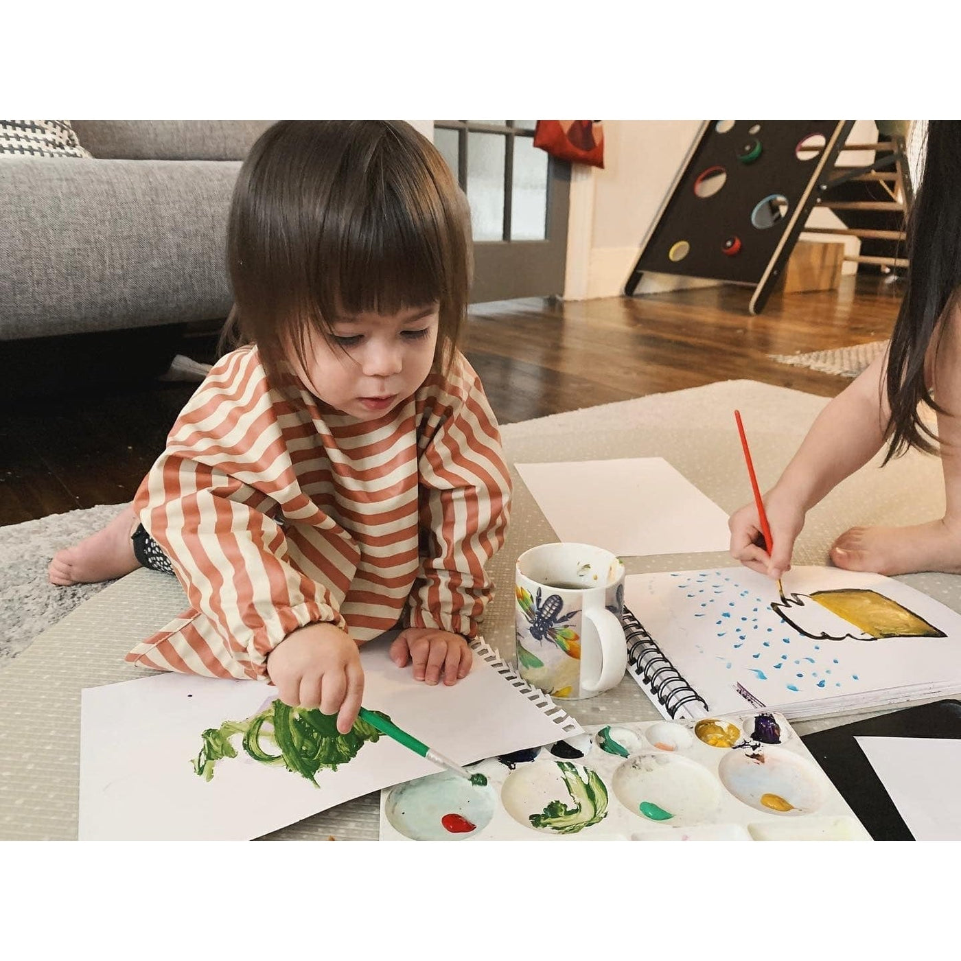 Grembiule-bavaglino impermeabile a maniche lunghe - MyChupi - Mauve Rainbow - immagine 4