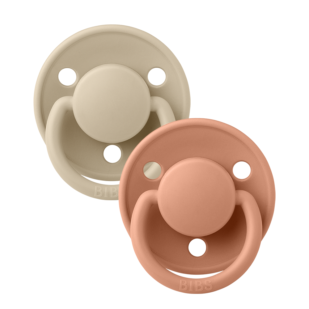 BIBS DE LUX 2 Pack - Natural Rubber - Vanilla / Peach