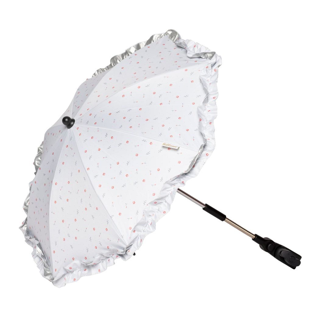 Ombrellino da sole - Bellasol - bianco fiorellini rossi