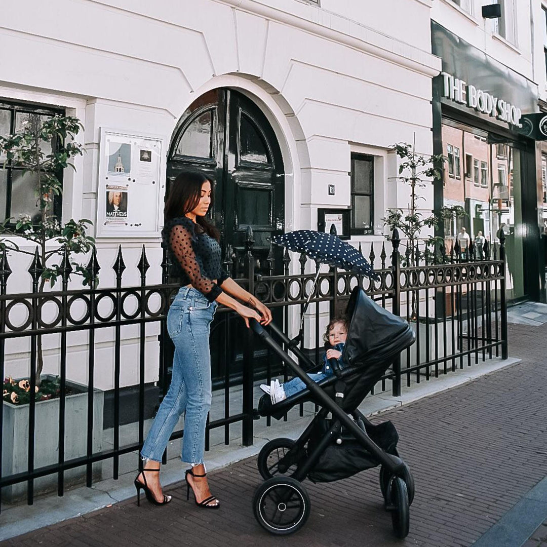 Ombrellino da sole - Bellasol - nero a points bianchi - immagine 3