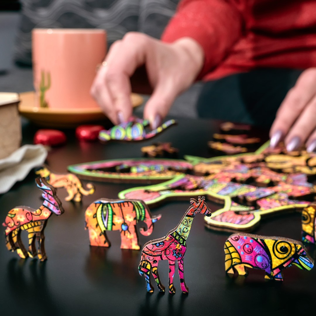 Puzzle in legno - Creatif Wood - Giraffa Divertente (120pz.) - immagine 6