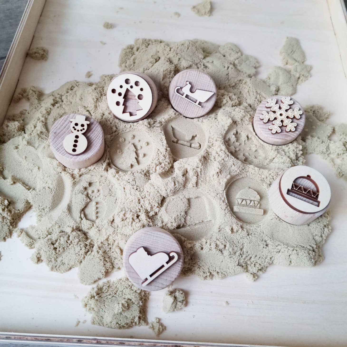 Set di timbri in legno - Kiddi - Inverno - immagine 2