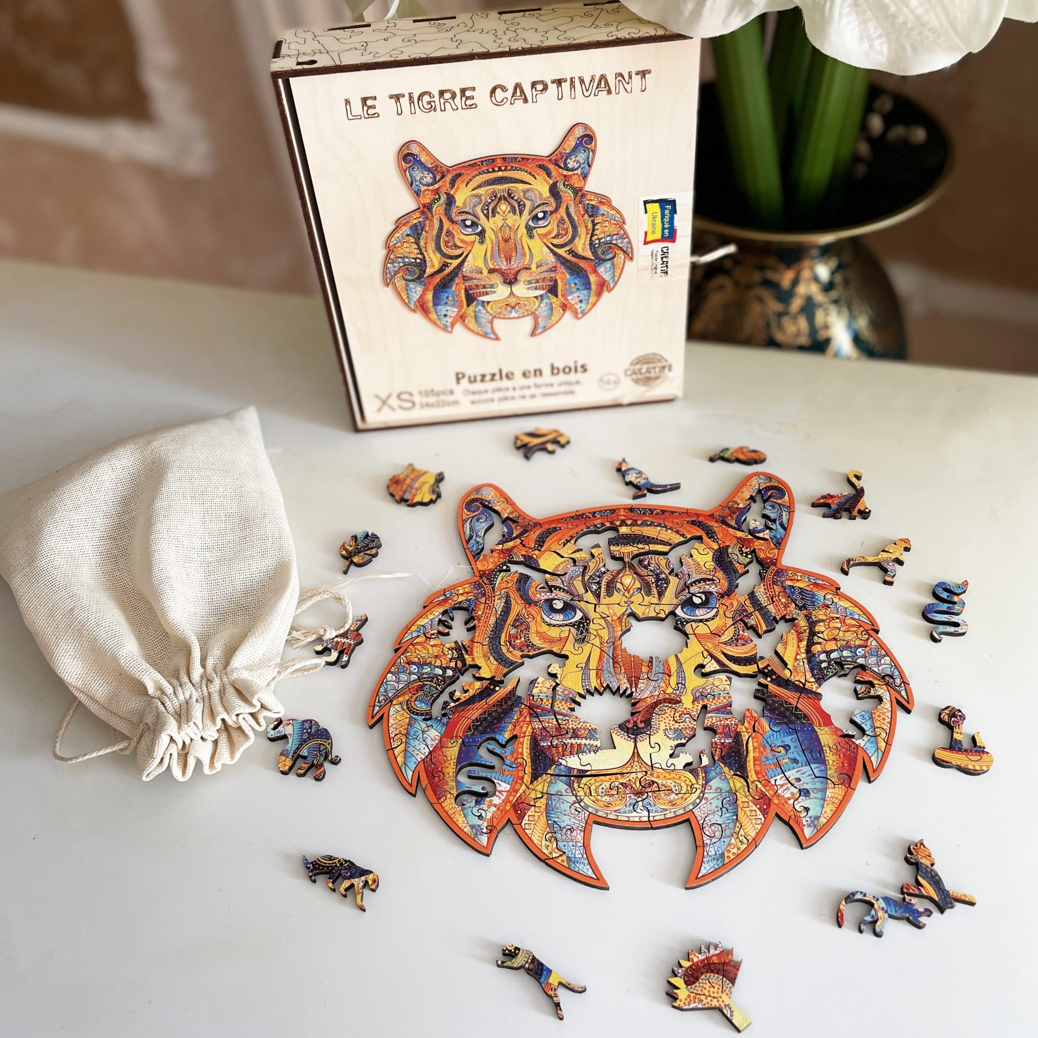 Puzzle in legno - Creatif Wood - Tigre Accattivante (105pz.) - immagine 4