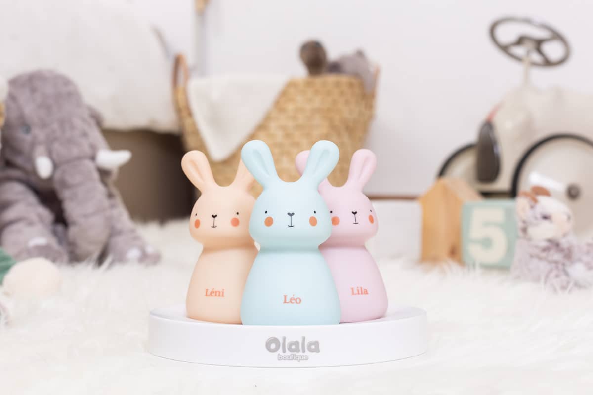 Percorso luminoso – 3 luci notturne - Olala Boutique - 3 conigli colorati