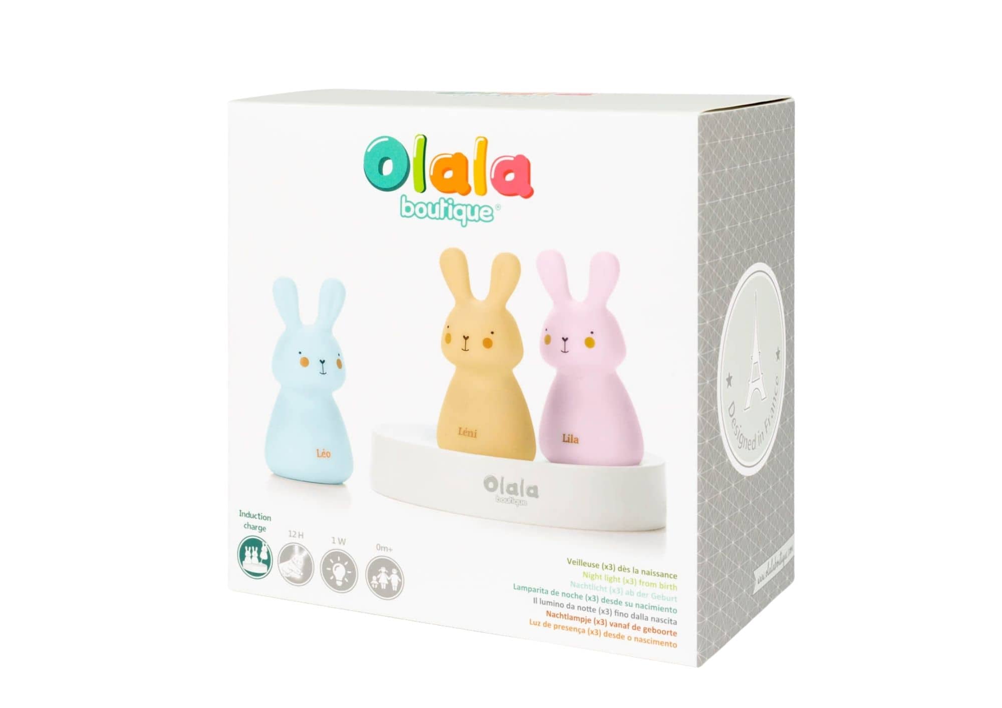 Percorso luminoso – 3 luci notturne - Olala Boutique - 3 conigli colorati - immagine 5