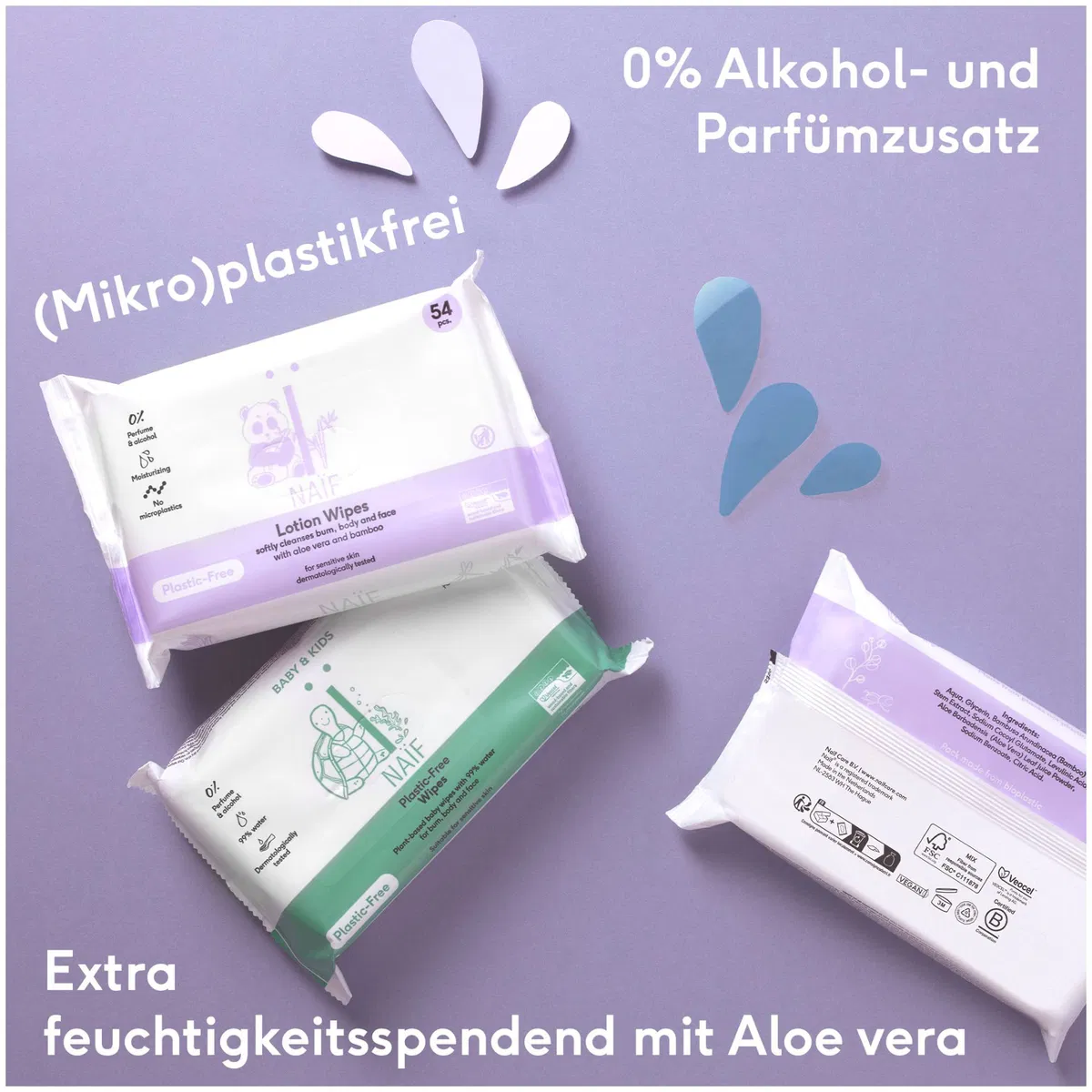 Naïf - Salviettine lotion plastic-free per neonati e bambini - immagine 2