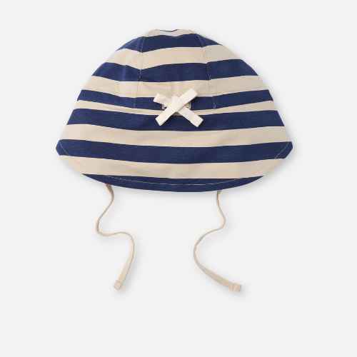 Cloby - Cappello da sole reversibile - Navy Stripes - UPF50+ (0-36 mesi) - immagine 3